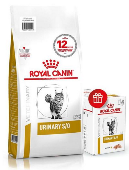 Royal Canin Urinary S/O Feline 3,5 кг + 12 паучів — дієта у разі сечокам'яної хвороби в котів