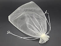 Подарочные тканевые мешочки для упаковки из органзы Цвет "слоновая кость". 25х35см