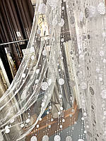 Тюль Lambada з кульками сірого кольору