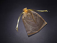 Мешочек подарочный из органзы пакетик для ювелирных украшений Цвет золотистый. 15х20см
