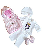 Одежда для куклы Беби Борн / Baby Born 40-43 см большой Набор бело -розовый LOL 100