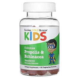 Propolis & Echinacea For Children No Gelatin Natural Raspberry California Gold Nutrition 60 жувальних таблеток