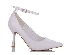 Весільні білі матові туфлі човники шпилька 38 розмір