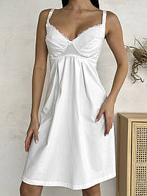 Жіноча нічна сорочка для вагітних із секретом для годування розмір 2XL (52) Мамин Дім Молочний