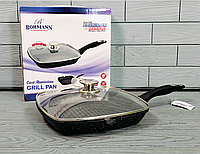 Сковорода-гриль с мраморным покрытием 28х28см Bohmann BH-205-28MRB / Сковорода с антипригарным покрытием