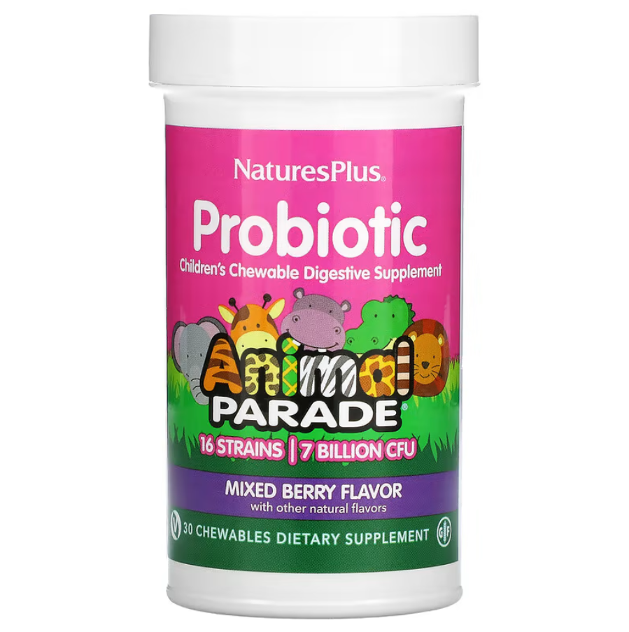 Пробіотики Probiotic Children's Chewable Digestive Supplement Mixed Berry NaturesPlus 30 жувальних таблеток, фото 1