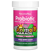 Пробіотики Probiotic Children's Chewable Digestive Supplement Mixed Berry NaturesPlus 30 жувальних таблеток