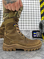 Тактичні чоловічі черевики койот/Армійські бойові черевики нубук/Військові берці високі польові для ЗСУ