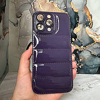 Чохол фіолетовий із захистом камери для Apple iPhone 14 Pro Max накладка глянсова фіолетова на айфон 14 про макс