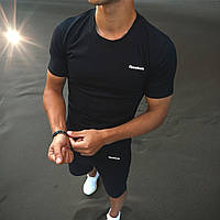 Спортивный костюм мужской лето черный стильный модный летний брендовый фирменный футболка с шортами