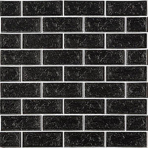 Панель стінова 70*70cm*5mm чорна цегла з білим (D) SW-00001503