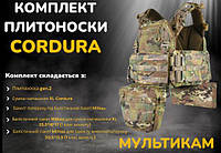 Армейский комплект плитоноски мультикам с напашником и подсумками с баллистической защитой для военных всу