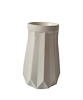Гипсовая вазочка для сухоцветов, белая, 10*6 см