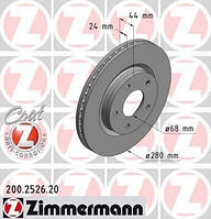 Гальмівні диски ZIMMERMANN 200252620 Nissan Juke, Pulsar, Tiida 402061KA3A, 402061KA3B