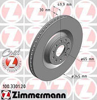 Тормозные диски ZIMMERMANN 100330120 Volkswagen Golf, Passat, CC, EOS, Scirocco; Skoda Superb; Audi A3; Seat