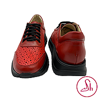 Кросівки жіночі літні зі шкіри червоного кольору “Style Shoes”, фото 8