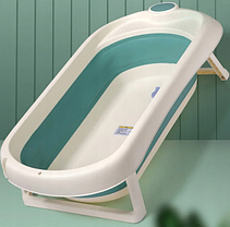 Дитяча ванночка для купання з термометром розкладна, фото 2