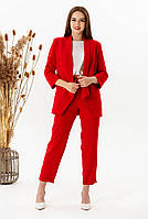 Жакет удлиненный женский красный костюмный креп удлинённая Актуаль 211, 44