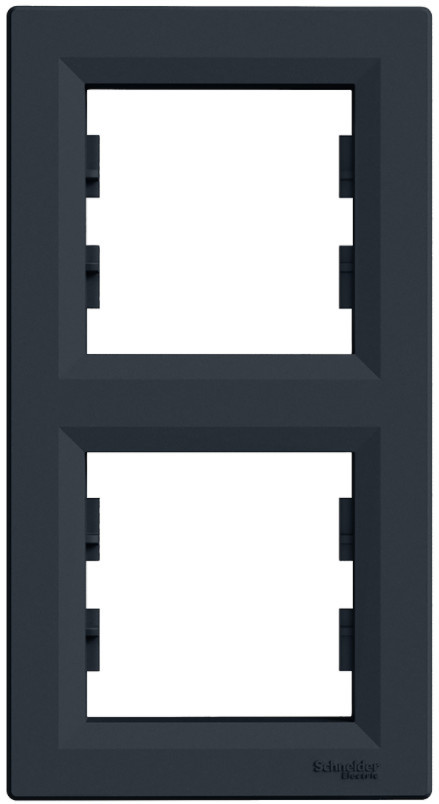 Рамка 2-постова вертикальна антрацит Asfora Schneider