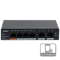 4-портовий гігабітний керований PoE комутатор DH-CS4006-4GT-60 з 4 портами POE 1000Мбіт + 2 порти UP-Link