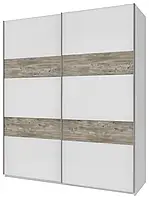 Шафа-купе Doros L-Caiser Біла / Білі вставки Клондайк 2 ДСП 180х60х213