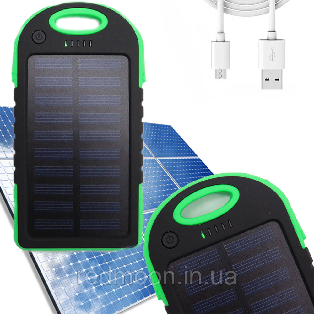 Повербанк 50000 mAh, з сонячною батареєю та ліхтариком ES500 / Портативний зарядний пристрій / PowerBank