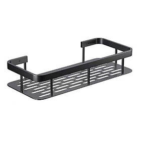 Полиця для ванної кімнати RIAS з настінним тримачем 31х13х5см Black (3_04787)