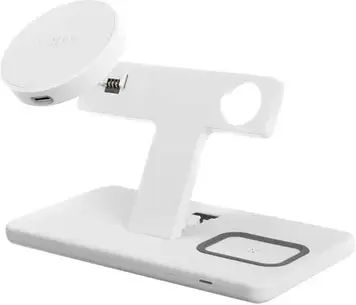 Бездротовий зарядний пристрій Fixed Stojak 3W1 Magpowerstation Ze Wspornikiem Montażowym Magsafe 15W + 15W + 5W Biały (FIXMPOSWH)