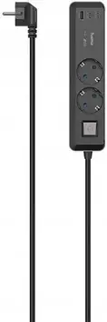 Подовжувач Hama Listwa zasilająca 2GN Schuko 1,4m czarny (223188)