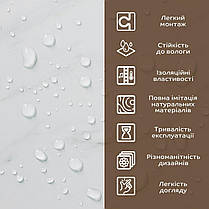 Декоративна ПВХ плита 600х600х3мм Білий мармур (S) SW-00001620, фото 4