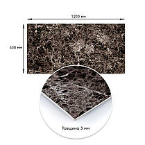 Декоративная ПВХ плита серый темно-серый мрамор 0,6*1,2мх3мм SW-00002271, фото 2