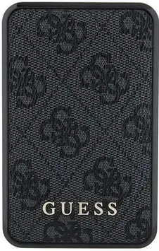 Павербанк Powerbank Guess 4G Leather Metal Logo 10000 mAh 18W (czarny)