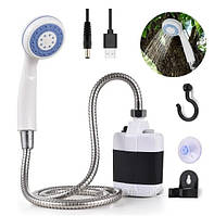 Туристический душ с помпой на аккумуляторе 2200 мАч Gotel Q16H, с USB / Портативный кемпинговый душ с насосом