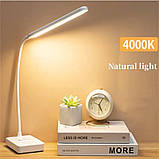 Настільна лампа 1901 (на акумуляторі та USB) на 2.5 Вт. з підставкою для телефону - для дистанційного навчання, фото 4