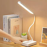 Настільна лампа 1901 (на акумуляторі та USB) на 2.5 Вт. з підставкою для телефону - для дистанційного навчання, фото 6