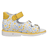 Босоніжки ортопедичні для дівчинки з жорстким задником та супінатором Theo Leo S687 WH-FL PT розмір 26-33, фото 2