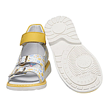 Босоніжки ортопедичні для дівчинки з жорстким задником та супінатором Theo Leo S687 WH-FL PT розмір 26-33, фото 4