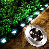 Світильник на сонячній батареї "Bell Howell Disk lights" (4 led) | садовий ліхтар sm