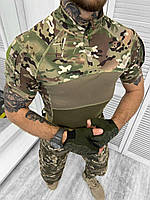 Тактический убакс мультикам короткий рукав ЗСУ, армейский убакс мультикам летний потоотводящий военный XL