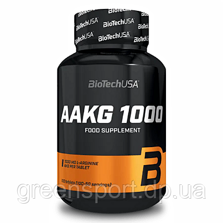 BioTech USA AAKG 1000, 100 таблеток, амінокислоти для спортсменів, L-Аргінін альфа-кетоглутарат