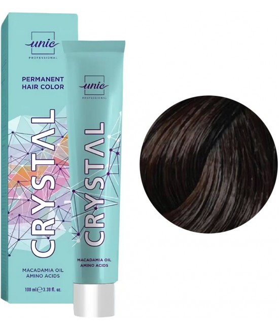 Крем-фарба для волосся Unic Crystal No4/77 Шатен коричневий інтенсивний 100 мл (24275Gu)