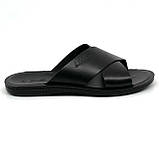 Чоловічі шкіряні шльопанці чорного кольору Sergio Billini 7210/021/1 розмір 40, фото 4