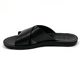 Чоловічі шкіряні шльопанці чорного кольору Sergio Billini 7210/021/1 розмір 40, фото 2