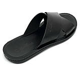 Чоловічі шкіряні шльопанці чорного кольору Sergio Billini 7210/021/1 розмір 40, фото 7