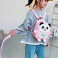 Детский рюкзак A-6864 Panda с ремешком анти-потеряшка Pink sm
