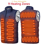 Жилет з підігрівом термо L синя від Павербанку USB з нагрівальним елементом з електропідігрівом, фото 4