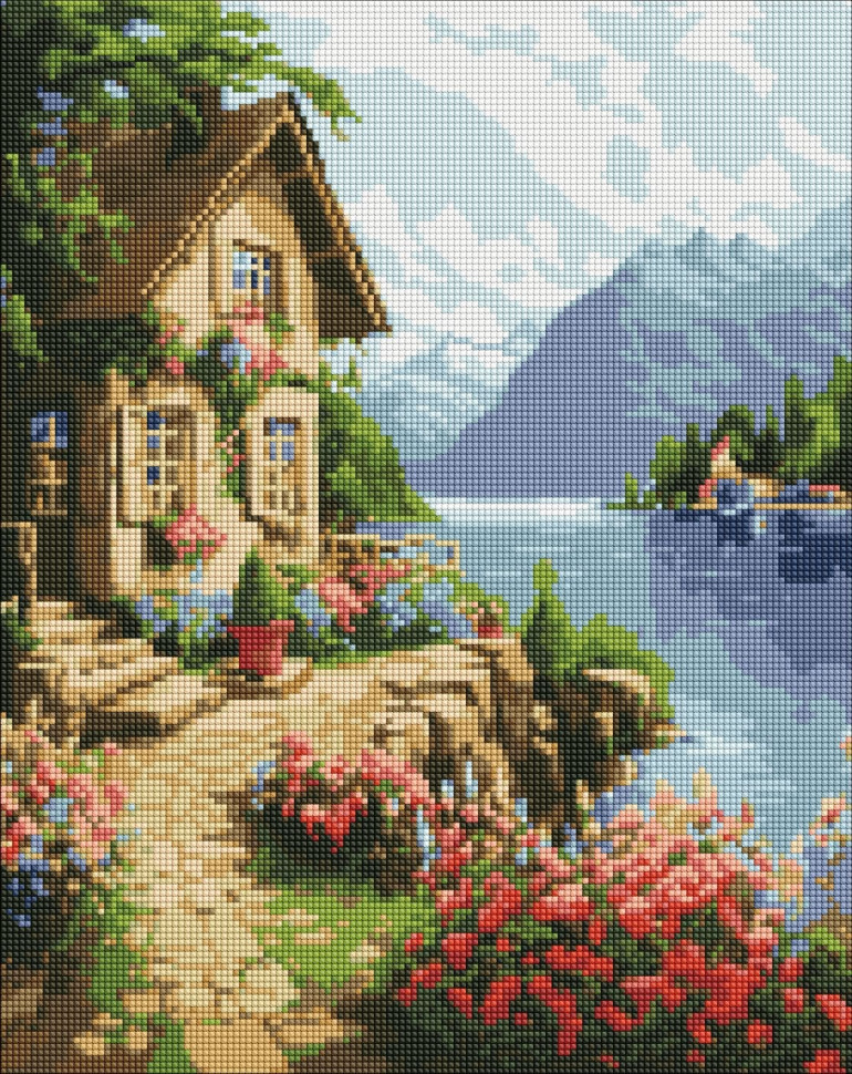 Алмазна мозаїка "Будиночок садівниці" ©art_selena_ua AMO7747 40х50 см