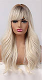 Перука блондинки з затемненими коренями, перука блондинки хвиляста, фото 4