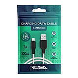 Кабель USB Ridea RC-M114 Soft Silico Micro 3A Колір Біло-Чорний, фото 3
