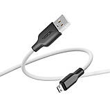 Кабель USB Ridea RC-M114 Soft Silico Micro 3A Колір Біло-Чорний, фото 10